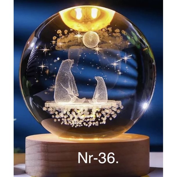 Krystal glas lampe med motiv Nr-36. 6cm. 
