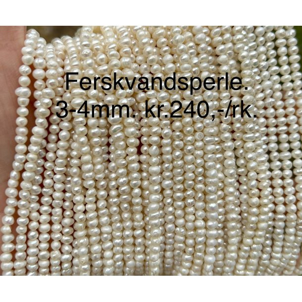Ferskvandsperle ca.35cm.  3-4mm. 