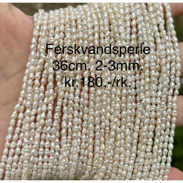 Ferskvandsperle ca.35cm. 2-3mm. 