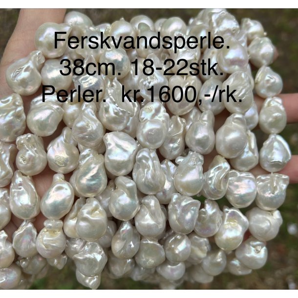 Ferskvandsperler � Barok, Grade AA, 40cm/rk. (19-22stk.)