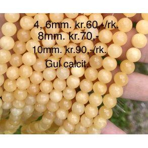 Calcit gul. 4mm. Ca.38cm. 