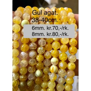 Gul dragon agat. 6mm