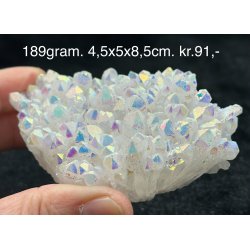 Engle aura bjergkrystal klynge 189gram. 