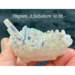 Engle aura bjergkrystal klynge 78gram. 