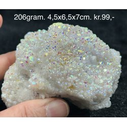 Engle aura bjergkrystal klynge 206gram. 