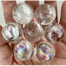 Sm regnbue bjergkrystal kugle 24-25gram. 26mm