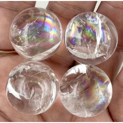 Sm regnbue bjergkrystal kugle 15-16gram. 22mm. 