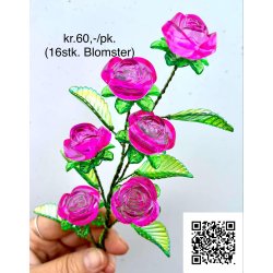 lav selv blomster-3. Fv. Rosa. pakning til 16stk. Blomster. 