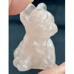 Rosakvarts hund 3x3x4cm. 