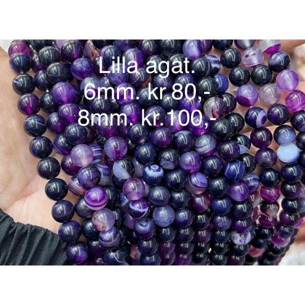 Agat lilla. 6mm. 