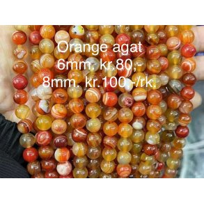 Agat orange 6mm. 