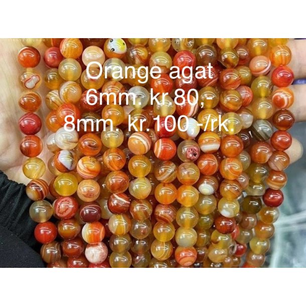 Agat orange 6mm. 
