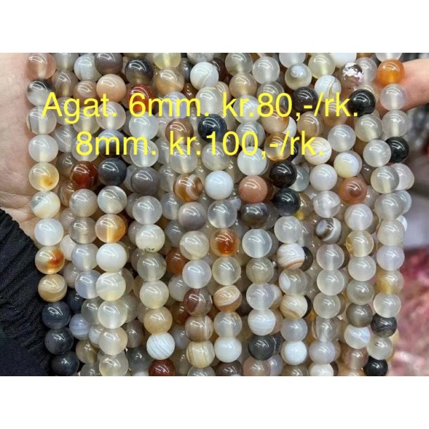 Agat beige 6mm. 