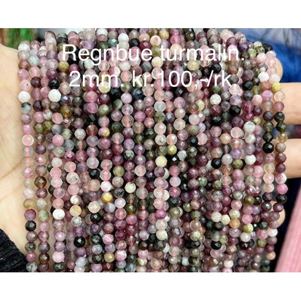 Regnbue turmalin. 2mm. 