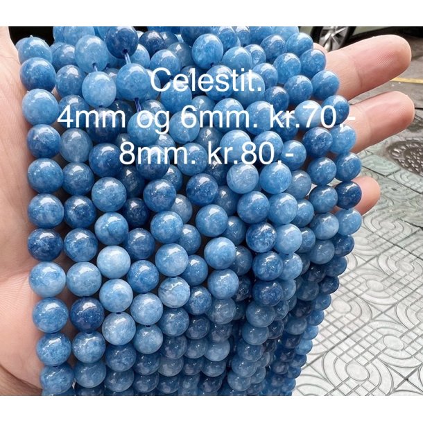 Celestit perle. 4mm. 