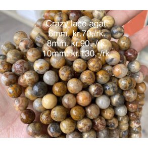 Crazy lace agat perle. 8mm. 