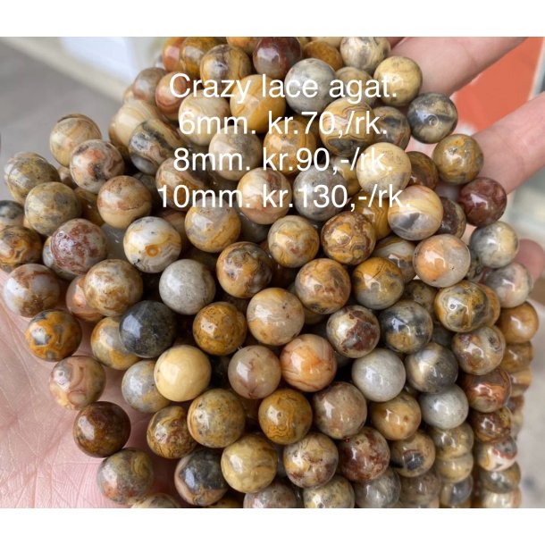 Crazy lace agat perle. 10mm. 