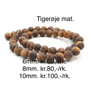 Tigerje mat perle. 6mm. 