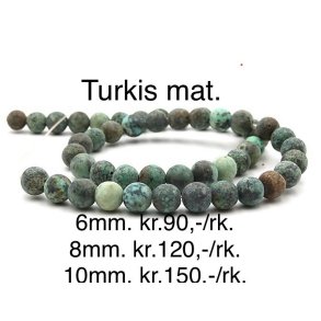 Turkis mat perle. 10mm. 