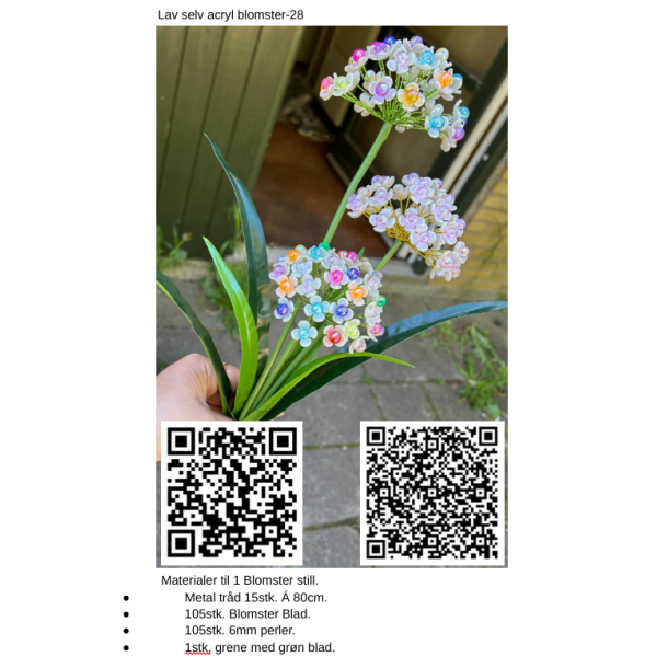 lav selv acryl blomster-28. Pakning til 3 Blomster&#347; hoved