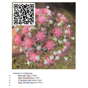 Lav selv acryl blomster-36lyserd, pakning til 16stk. blomster
