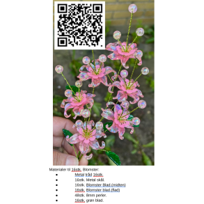 Lav selv blomster-20lyserd, pakning til 16stk. blomster