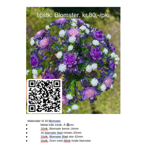 Lav selv acryl blomster-36lilla, 16stk. blomster. 