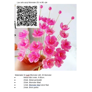 lav selv akryl blomster-29, 20stk. blomster