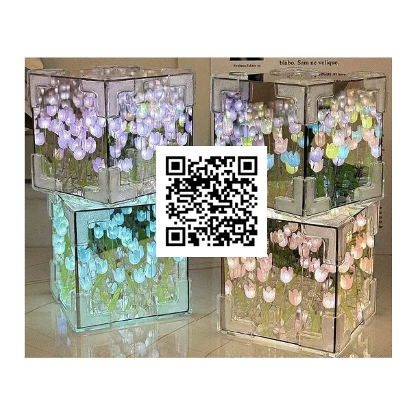 Lav selv lyskasse med blomster. Knapcellebatterier