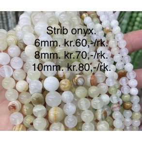 Stribet onyx perle. 8mm