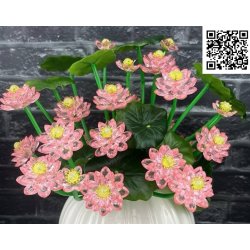 Lav selv blomster-34,fv. Lys rd, 18 store og 6 sm blomster+ 12blade. 