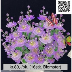 lav selv blomster-8s, fv. Bl, pink, lilla, lysrd,  16stk blomster. 