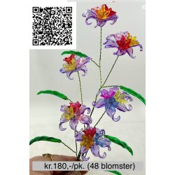 Lav selv acryl blomster-38xl. 48 blomster fv. Hvid, klar, rd, lilla, bl, pink, multi, frit valg.