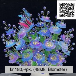 lav selv blomster-8xl, fv. Bl, pink, lilla, lyserd, 48stk. blomster. 