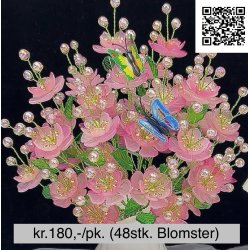 lav selv blomster-8xl, fv. Bl, pink, lilla, lyserd, 48stk. blomster. 