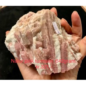 Turmalin pink fra Basilien (Rubellit i kvarts)