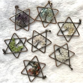 4cm. livets tr vedhng med mineralsten