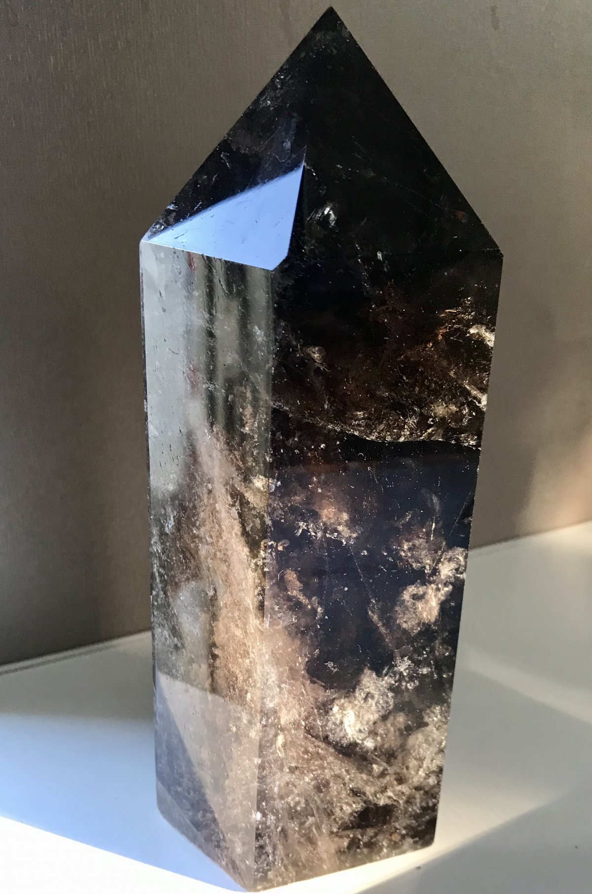 Stor Røgkvarts tårn - krystalmadsen´S WEBSHOP/HJEMMESIDE